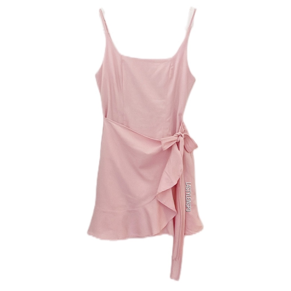 Princess Polly Mini Dress Ruffle Hem Pink Size 4 - Picture 3 of 6